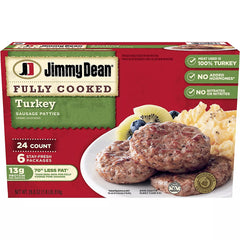 Hamburguesas de salchicha de pavo Jimmy Dean, 24 unidades – 1,75 lb (28 oz)
