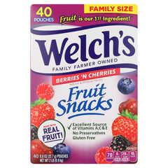 Welch’s Berries ‘N Cherries Fruit Snacks, Family Size 40 ct – 2 lbs (32 oz)