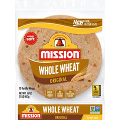 Mission Soft Taco Whole Wheat Tortillas, 10 Count – 16 oz