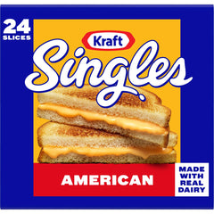 Rebanadas de queso americano Kraft Singles, 24 unidades (16 oz)