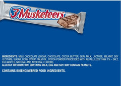 Barra de chocolate con leche 3 Musketeers Candy, tamaño completo, 50 g