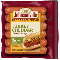 Salchicha ahumada Johnsonville de pavo y queso cheddar, 6 salchichas (13.5 oz)