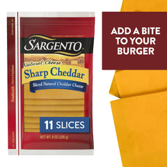 Queso cheddar fuerte en lonchas Sargento – 8 oz