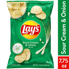 Papas fritas Lay's con sabor a crema agria y cebolla - 7.75 oz