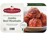 Mama Mancini Jumbo Beef Meatballs with Sauce – 3 lbs (48 oz)