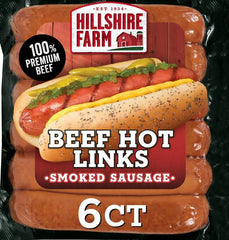 Hillshire Farm Beef Hot Links Smoked Sausage Links, 6 ct – 13.5 oz