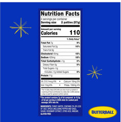 Tortitas de salchicha de pavo Butterball para el desayuno (226 g)