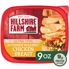 Hillshire Farm Ultra Thin Rotisserie Seasoned Chicken Breast, Deli Lunch Meat, 9 oz