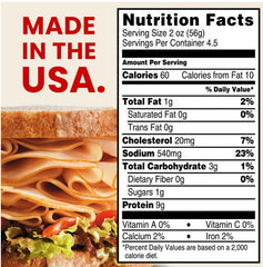 Fiambre de pechuga de pollo rostizado Hillshire Farm - 250 g