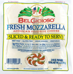Queso mozzarella fresco en rodajas BelGioioso, paquete de 4 – 2 libras (32 oz)