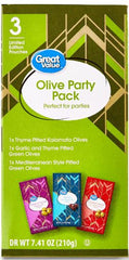 Great Value Olive Party Pack, Limited Edition Pouches, 7.41 oz