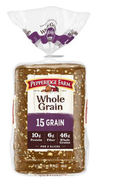 Pepperidge Farm Whole Grain 15 Grain Bread, 24 oz Loaf