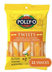 Polly-O Twists String Cheese Mozzarella & Cheddar Cheese Snacks, 12 ct – 9 oz