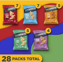 Popcorners 4 Flavor Variety Pack Popped Corn Chips Snacks, 28 ct – 1.75 lbs (28 oz)