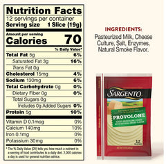 Queso provolone en lonchas Sargento – 8 oz