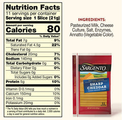 Queso cheddar fuerte en lonchas Sargento – 8 oz