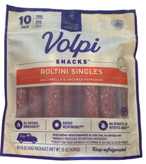 Volpi Snacks Roltini Singles with Mozzarella and Uncured Pepperoni 10 ct. - 15 oz