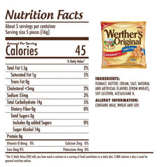 Caramelo duro original sin azúcar de Werther's - 2.75 oz