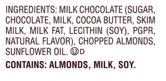 Hershey’s Milk Chocolate with Almonds Snack Size Candy Bars, Individually Wrapped – 10.35 oz