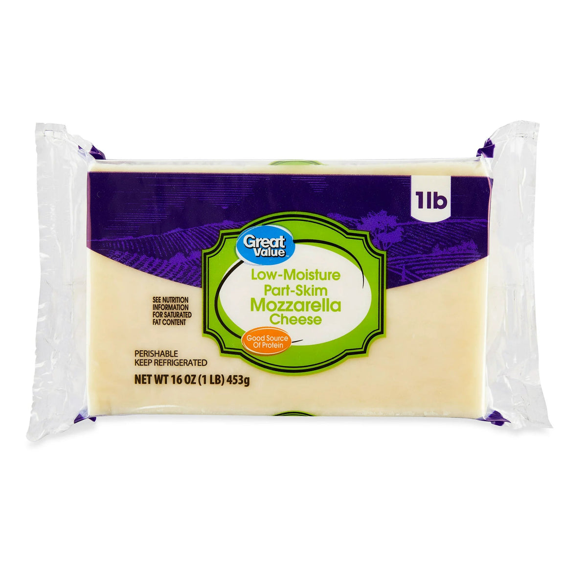 Great Value Mozzarella Cheese – 16 oz