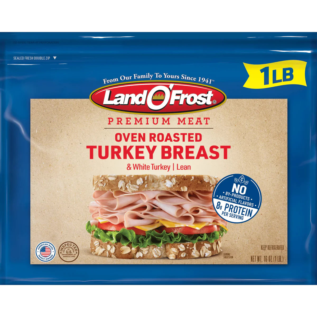 Land O’Frost Premium Oven Roasted Turkey Breast – 16 oz (1 lb)