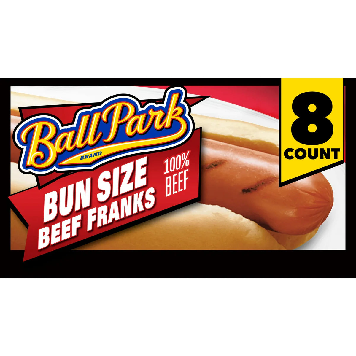 Ball Park Bun Length 100% Beef Hot Dogs 8 ct – 16 oz