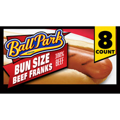 Ball Park Bun Length 100% Beef Hot Dogs 8 ct – 16 oz