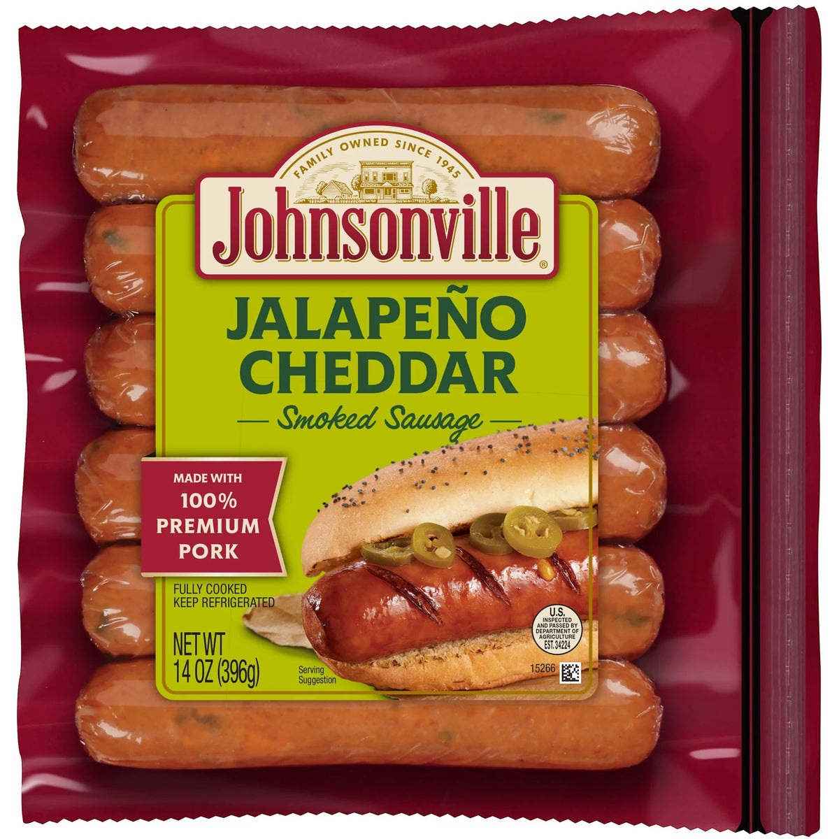 Johnsonville Jalapeño & Cheddar Smoked Sausage, 6 Links – 14 oz