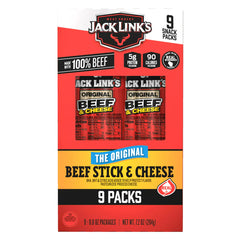 Jack Link’s Original Beef Stick & Cheese, 9 Count – 7 oz