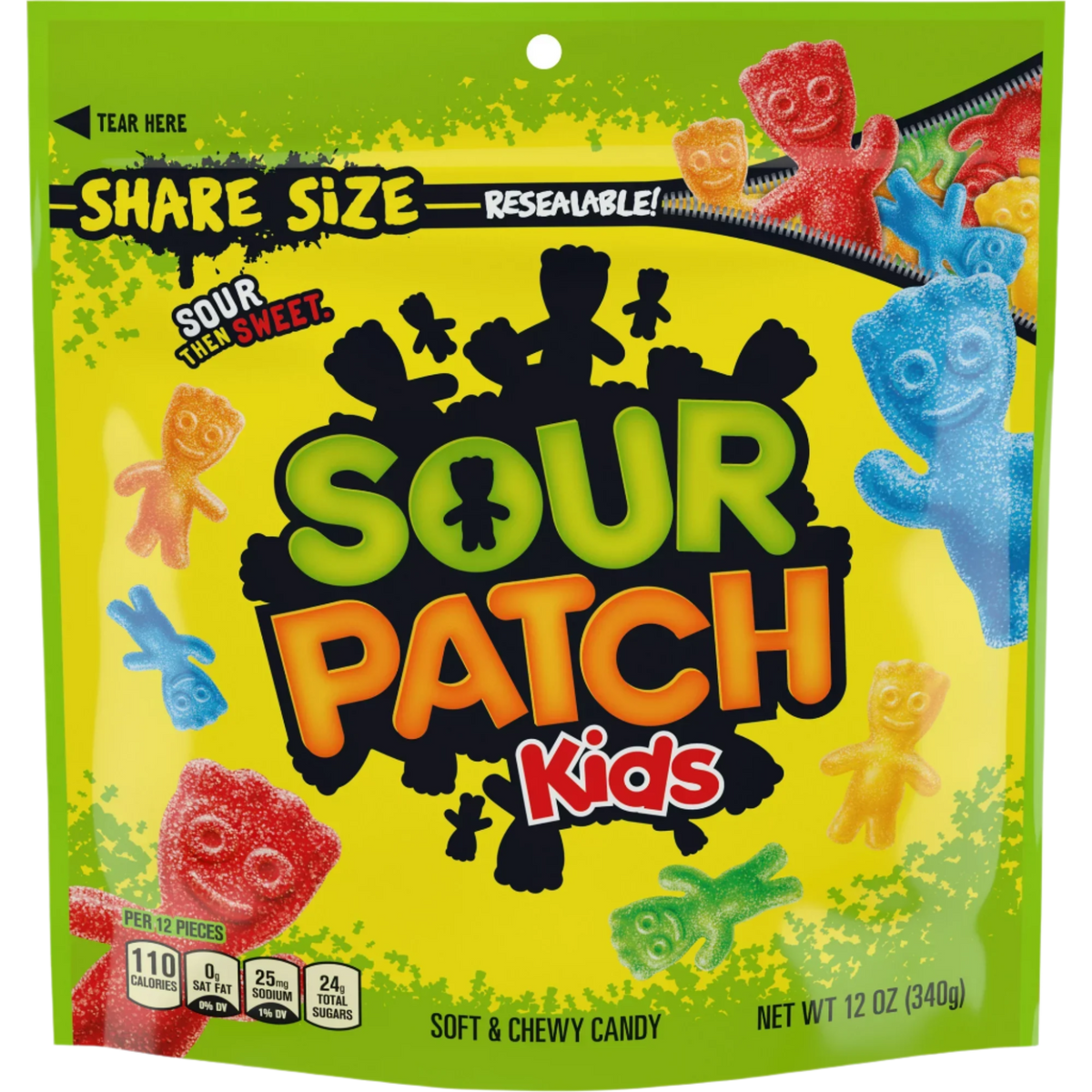 Caramelos suaves y masticables originales Sour Patch Kids, tamaño para compartir (345 g)