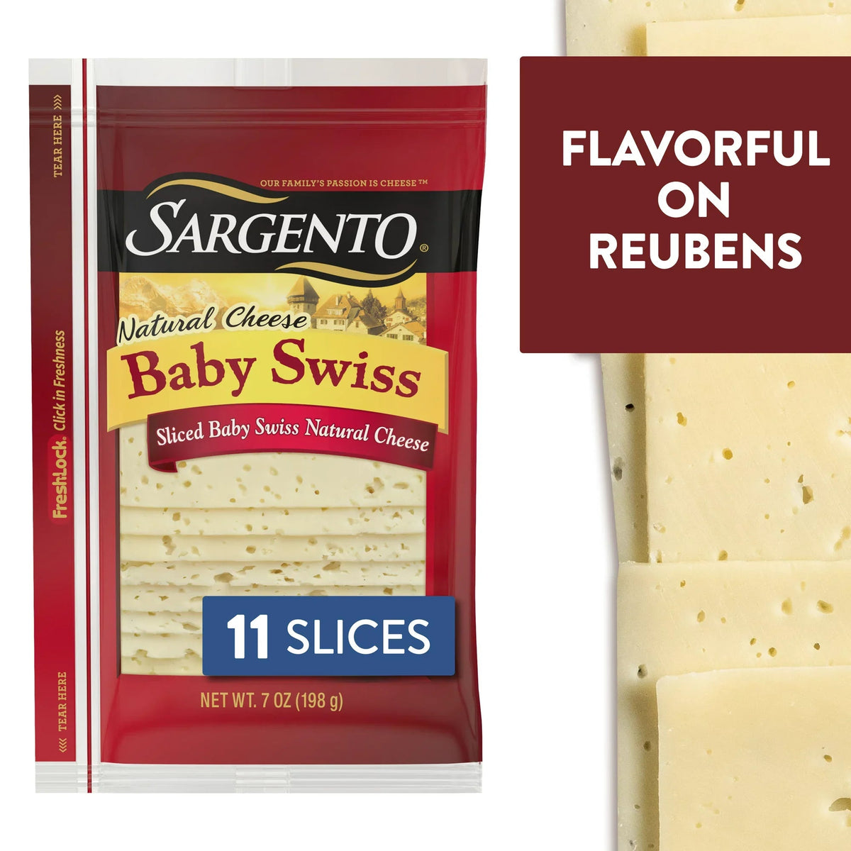 Sargento Sliced Baby Swiss Cheese – 7 oz