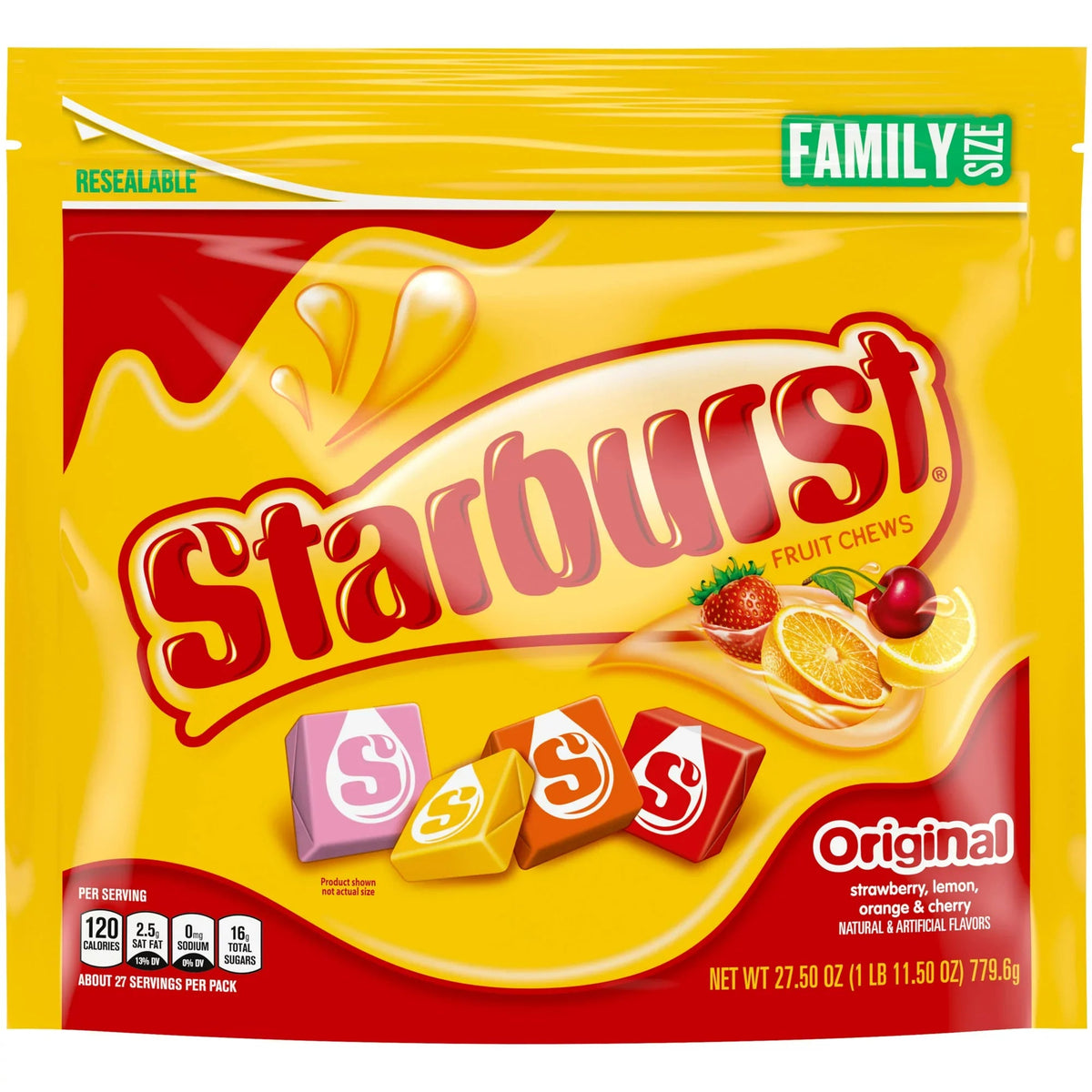 Starburst Original Fruit Chews Gummy Candy, Family Size – 1.72 lbs (27.5 oz)