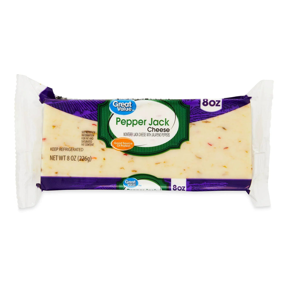 Great Value Pepper Jack Cheese – 8 oz