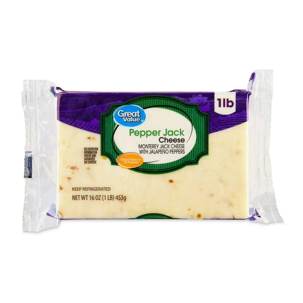 Great Value Pepper Jack Cheese – 16 oz