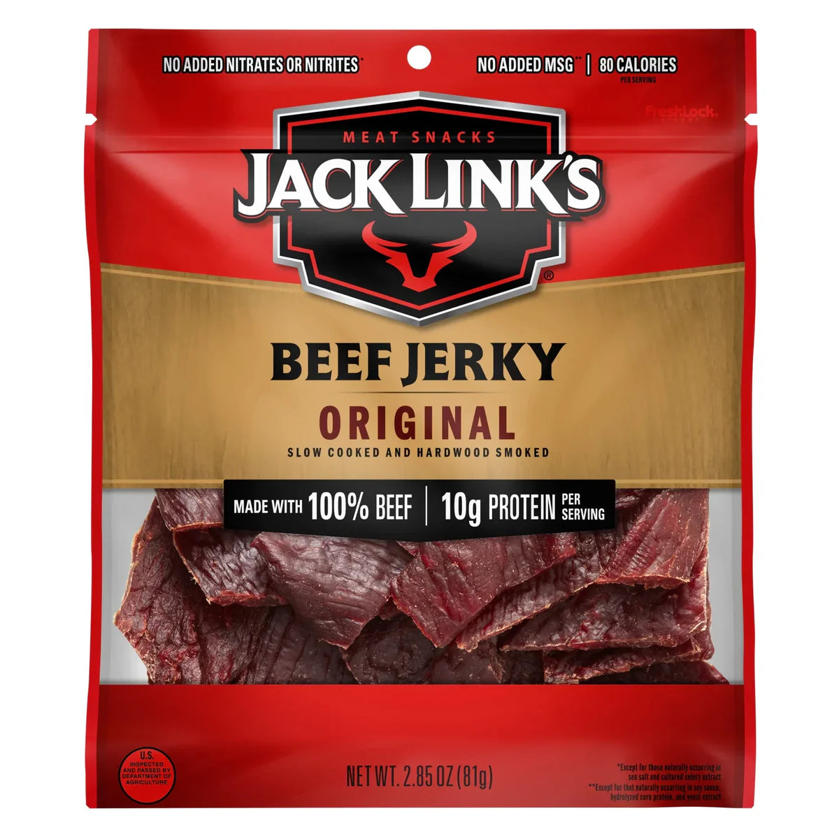 Jack Link’s Beef Jerky, 100% Beef, Original – 2.85 oz