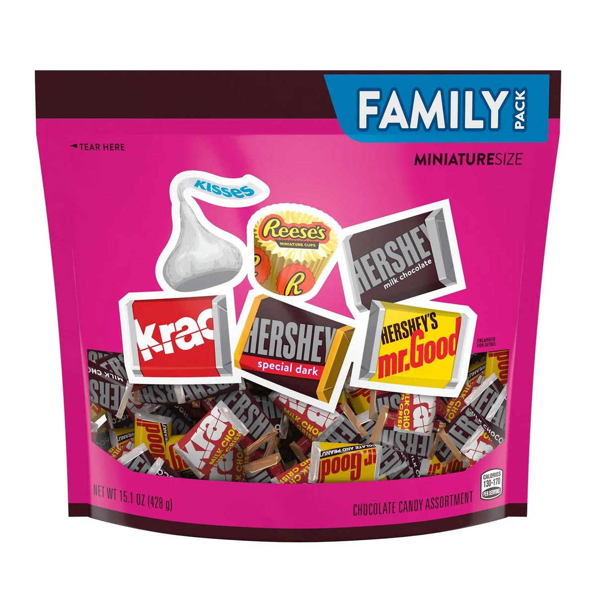 Hershey’s Chocolate Assortment Miniatures Candy Bars, Individually Wrapped – 15.1 oz
