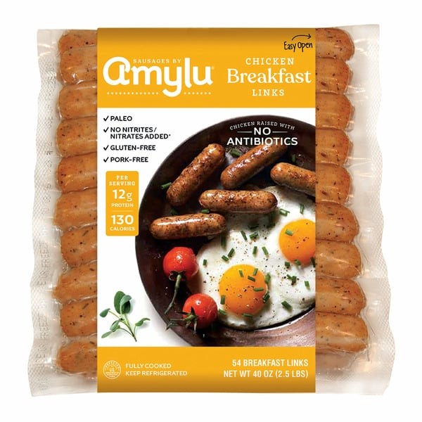 Amylu, Chicken Breakfast Sausage Links, 2.5 lb (40 oz)
