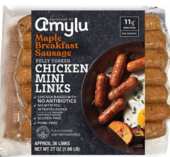 Amylu Maple Breakfast Sausage Chicken Mini Links, 27 oz. (1.7 Lb)
