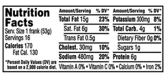 Ball Park Angus 100% Beef Franks Original 16 ct – 2 lbs (32 oz)