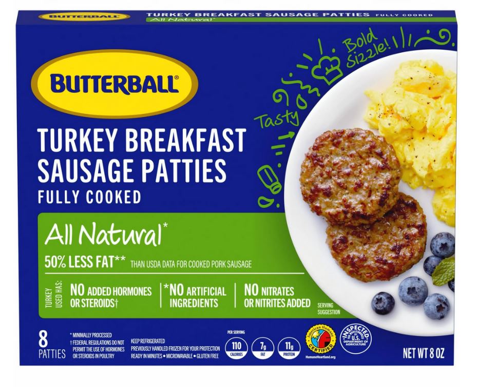 Butterball Turkey Breakfast Sausage Patties – 8 oz