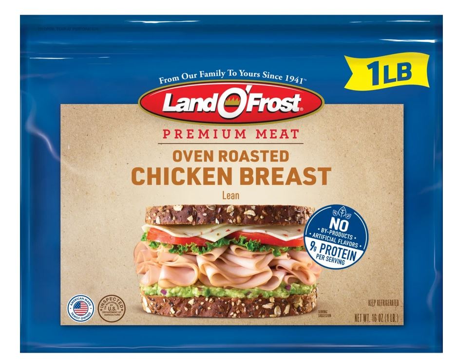 Land O'Frost Premium Sandwich Oven Roasted Chicken Breast, Sliced Fresh Deli Lunch Meat,  1 lb (16 oz)