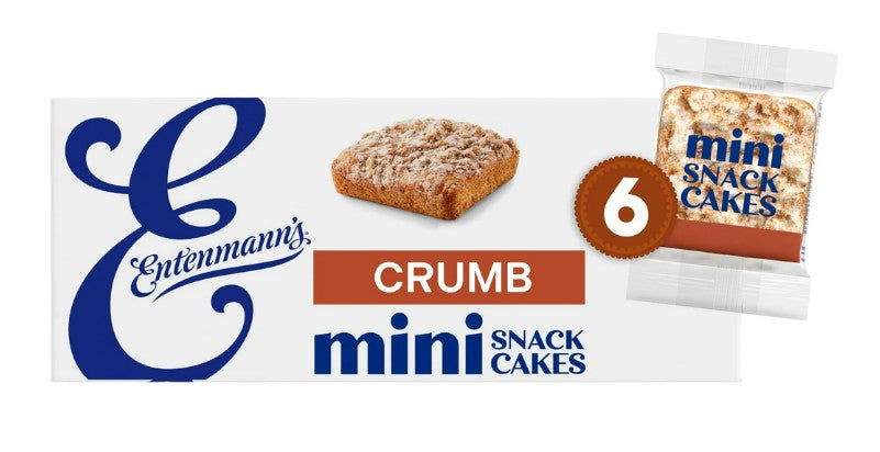 Entenmann's Crumb Snack Cakes, 6 packs, Cinnamon Sugar Mini Crumb Cakes,  12.25 oz