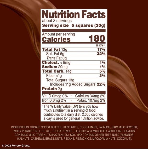 Ferrero Rocher Premium Chocolate Bar, Milk Chocolate Hazelnut – 3.1 oz