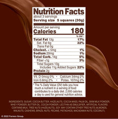 Ferrero Rocher Premium Chocolate Bar, Milk Chocolate Hazelnut – 3.1 oz