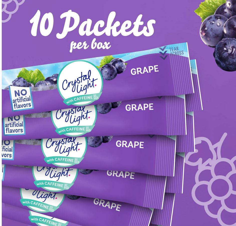 Crystal Light Grape Drink Mix, 10 ct – 1.4 oz