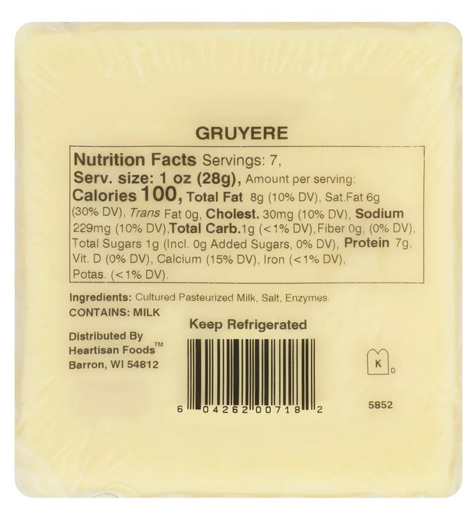 Red Apple Cheese Natural Gruyere Wisconsin Cheese – 7 oz