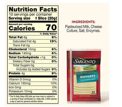 Sargento Sliced Havarti Cheese – 7 oz