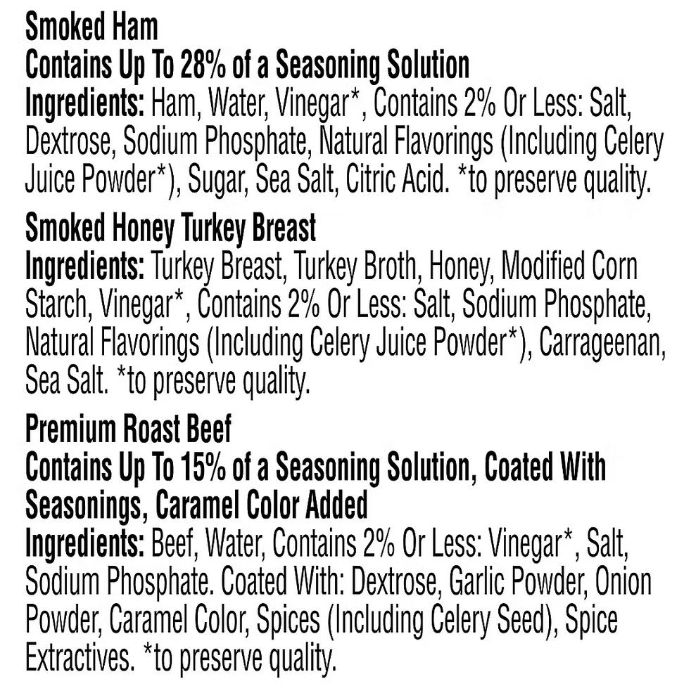 Hillshire Farm Thin Sliced Premium Lunchmeat Deli Variety Pack, 3 pk. (30 oz)