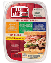 Hillshire Farm Thin Sliced Premium Lunchmeat Deli Variety Pack, 3 pk. (30 oz)