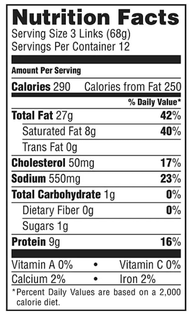 Jimmy Dean Fully Cooked Original Pork Sausage Links, 36 ct – 1.8 lbs (28.8 oz)